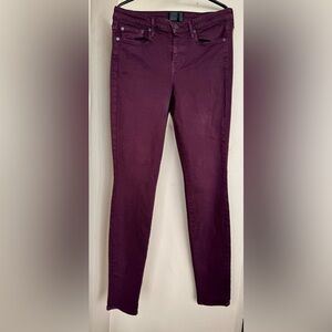 Vince Mid-Rise Skinny Jeans Plum Color Cotton Blend Stretch 5-Pocket 28/US 4*